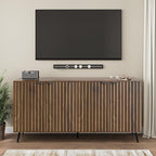 Smuxee 63" Fluted Sideboard Cabinet, Freestanding Walnut Buffet Cabinet - Image 9