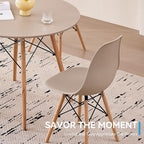 5-Piece Round Dining Table Set, Small 35.5" Kitchen Table Chairs Set of 4 Space - Image 8