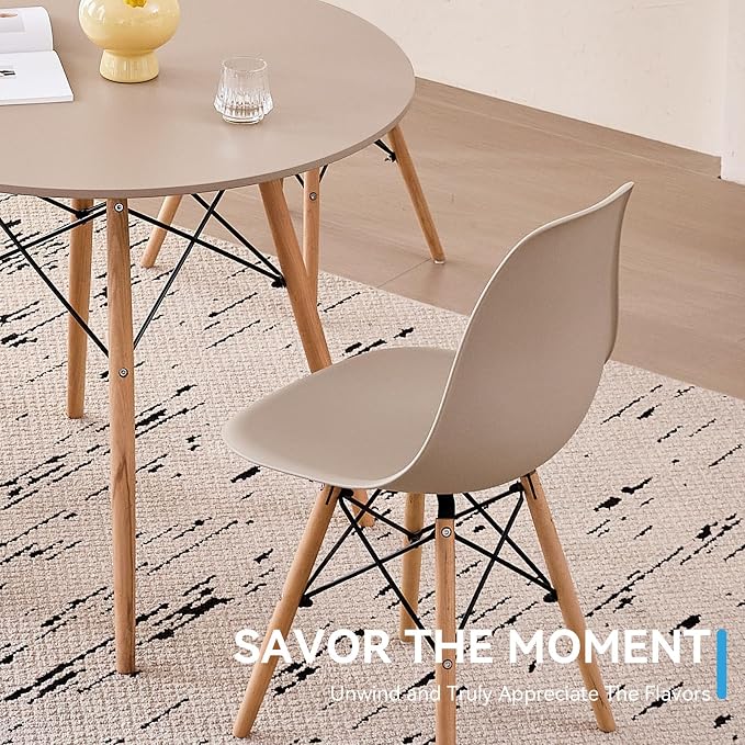 5-Piece Round Dining Table Set, Small 35.5" Kitchen Table Chairs Set of 4 Space - Image 8