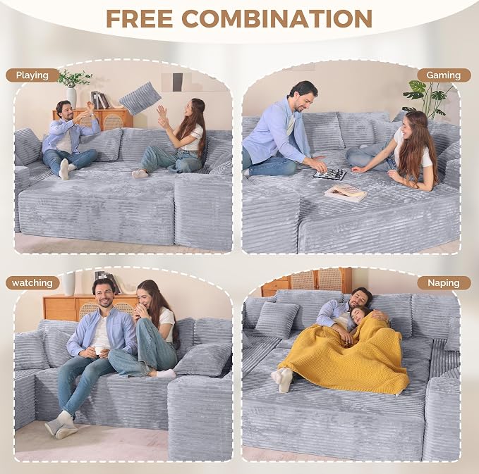 Luxanimarion 136'' Large Sectional Cloud Couches - Image 6