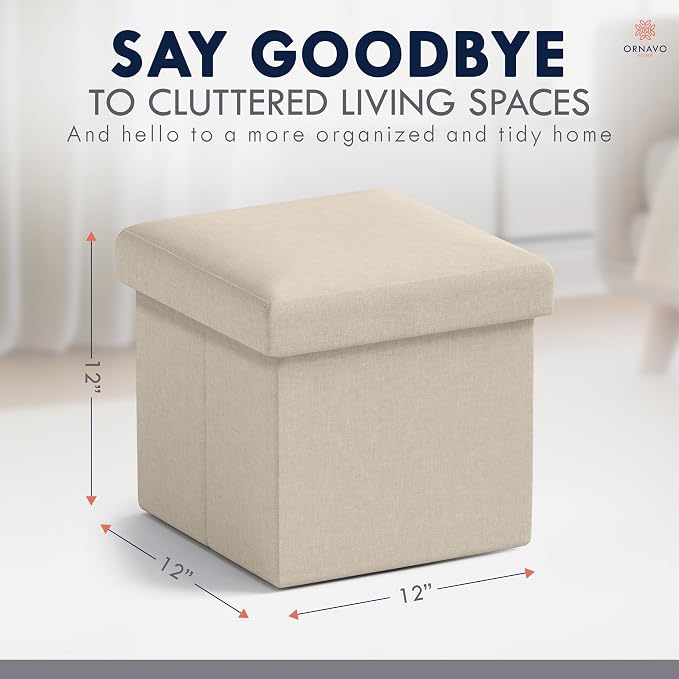 Ornavo Home Small Storage Ottoman, - Image 2