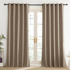 NICETOWN Burlap Vintage Open Linen Weave Flax Thermal Curtains, 100% Blackout - Image 3