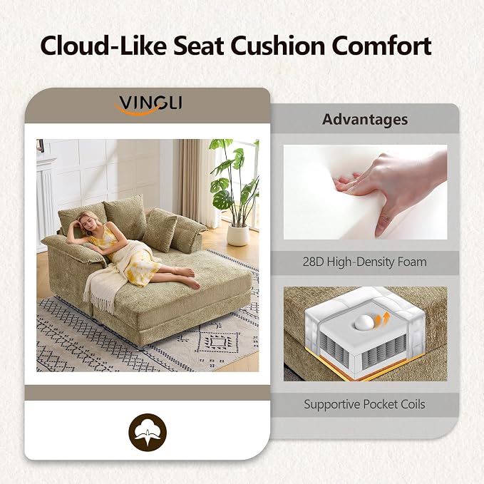VINGLI Modern Floating Chaise Lounge Chair - Image 5