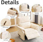 Oversized Recliner Chair, Chenille Glider Rocking Nursery Chair - Image 9