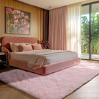 Pink 6x9 Area Rugs for Living Room Bedroom, Large Fluffy Bedside Throw Rug - Image 6