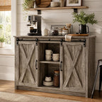 4 EVER WINNER 42" Farmhouse Coffee Bar, Buffet Cabinet by 4EVERWINNER