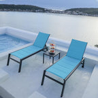 PURPLE LEAF Outdoor Lounge Chairs Aluminum Chaise Lounge Set of 2 Patio Chaise by PURPLELEAF