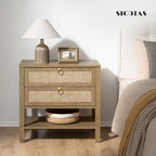SICOTAS Night Stand with Drawers and Storage Shelf - Image 3