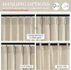Warm Beige Light Filtering Curtains 63 Inches Long - Image 4