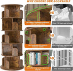 Aheaplus Rotating Bookshelf, 360 Display Wood Spinning Bookshelf Tower - Image 7