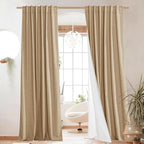 NICETOWN 100% Blackout Linen Curtains by NICETOWN