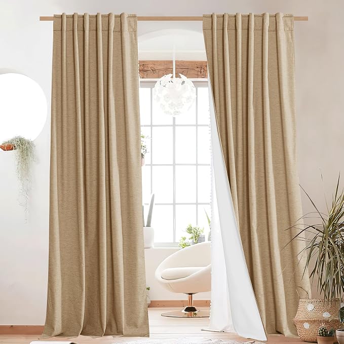 NICETOWN 100% Blackout Linen Curtains by NICETOWN