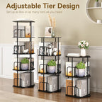 SUNMORY 4 Tier Rotating Bookshelf Tower, Revolving 360 ° Spinning Bookcase - Image 5