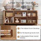 Joaxswe Farmhouse 55" Tv Stand, Dark Wood Entertainment Center - Image 7