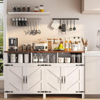 knoworld Buffet Sideboard with Storage Farmhouse with 4 Doors, Dining Room - Image 5