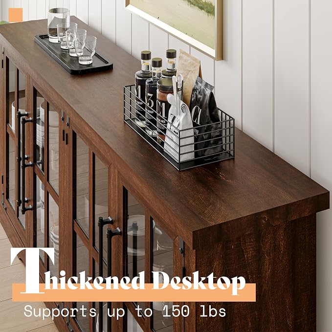 AMERLIFE Farmhouse 63" Buffet Sideboard Cabinet - Image 5