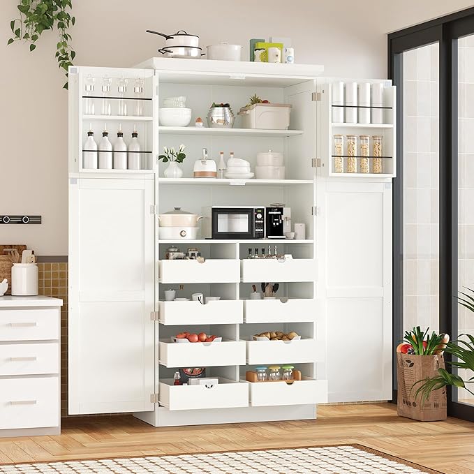 VilroCaz Freestanding Kitchen Pantry Tall Storage Cabinet, Wooden Kitchen by VilroCaz