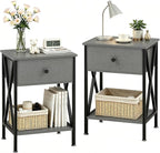 VECELO Nightstands Set of 2, Modern Bedside End Tables, Night Stands by VECELO