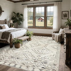 8x10 Washable Area Rugs for Living Room, Dining Room- Morocco Beige | Boho - Image 7