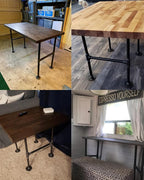 28'' x 14'' H-Shape Industrial Pipe Table Leg Set - Image 6