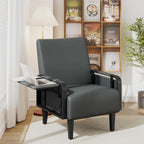 Andeworld Modern Grey Accent Chair, PU Leather Upholstered Armchair Side Chair - Image 5