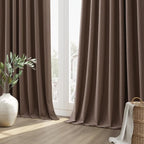 Mocha Mousse 100% Blackout Linen Curtains 90 Inch Length 2 Panels Set - Image 10