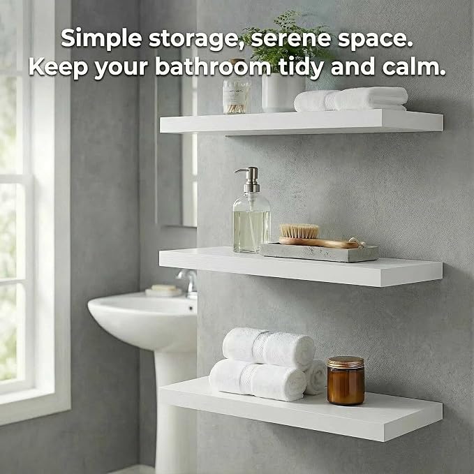 SAUMONIERES Floating Shelves Wall Shelf Solid Wood - Image 2