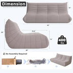 WHGBJA Bean Bag Chairs for Adults, BeanBag Reading Chair Memory Foam Couch - Image 2