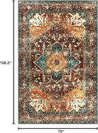 Yamaziot 6x9 Large Area Rug, Non-Slip Washable Boho Living Room Rug | Stain - Image 2