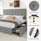 Allewie Upholstered King Size Platform Bed Frame - Image 6
