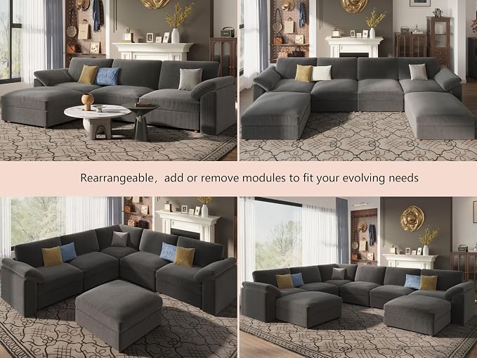 EASE MOOSE Modular Sectional Sofa, Oversized U Shape Sectional Couch - Image 5