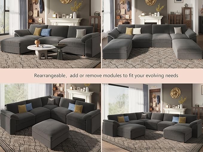 EASE MOOSE Comfty 2 Seat Couch, FSC Certified Modern Deep Seat Sectional Modular - Image 6