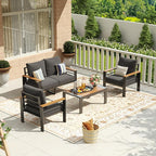 Aoxun Aluminum Patio Furniture Set 4 Seats, Oversized Outdoor Sectional - Image 7