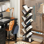 SHEEPAM 10 Tier Tree Book Shelf, Floor Standing Wood Bookshelf - Image 2