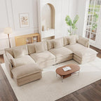 mikibama Modular Sectional Sofa, 146.5 Inch U Shaped Couch Set by Mikibama