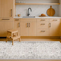 Washable Light Gray & Sage 2'6"x8' Wide Runner Rugs by HazoHaus