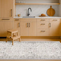 Washable 8ft Long Runners for Hallways, 2x8 Light Gray & Sage Kitchen Runner Rug by HazoHaus