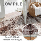 2x6 Washable Runner Rugs for Hallway: Easy-to-Clean Abstract Runners for - Image 3
