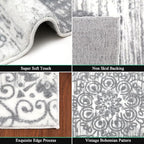 HEBE Area Rug for Entryway 3'x5', Washable Non Slip Boho Bedroom Rug | Soft - Image 3