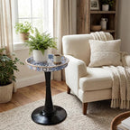 Gesodant Boho Chic Round Side Table, Stable Hourglass Pedestal Base, Unique - Image 8
