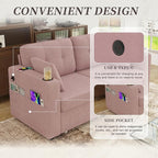 67" Small Loveseat Couch with Storage, USB Charging and Cup Holder, Space - Image 5