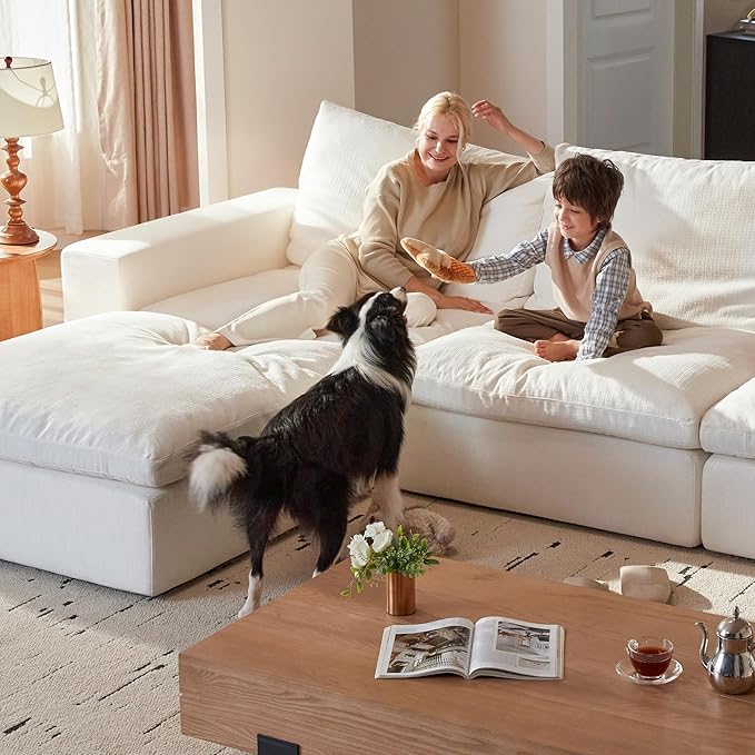 Cloud Couch Sectional 146.5'' Oversized Modular Deep Seat Sofa L Shaped Comfy - Image 6
