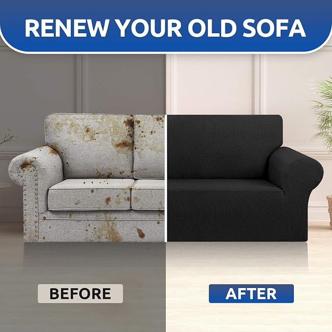 Stretch Couch Covers for Sofa, 3 Cushion Couch Slipcover, Elastic Bottom for - Image 8
