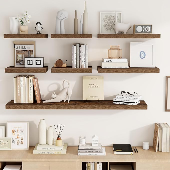 Acovy 16 Inch Floating Shelves, Wooden Shelves - Image 8