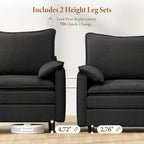 Vesgantti 101" V-Shaped Corner Couch Sectional, 7 Seat Customizable Modular - Image 3
