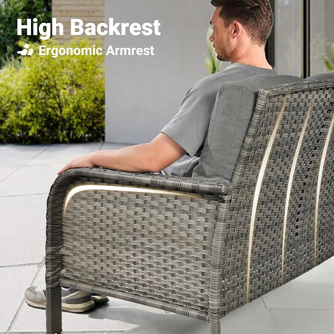 ovios 8-Piece Patio Furniture Set, Outdoor Wicker Sofa - Image 6