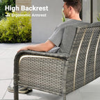 ovios 2-Piece Patio Furniture Set, Outdoor Wicker Sofa - Image 2