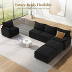 Vesgantti 142" U Shaped Sectional Couch, Comfy Cloud Modular Sectional Sofa - Image 8