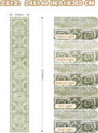 Hallway Runner Rug 2x12 Extra Long Washable Runner, Light Green | Vintage Rug - Image 9