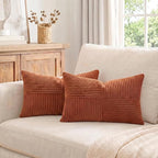 Fancy Homi 2 Packs Rust Long Lumbar Decorative Throw Pillow Covers 12x24 Inch - Image 7